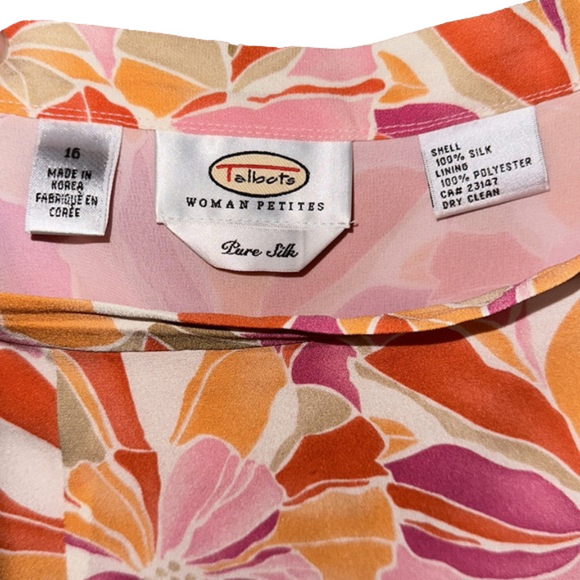 Y2K VINTAGE Talbots Ladies Silk Tropical Floral Skirt Size 16 P - Picture 5 of 8
